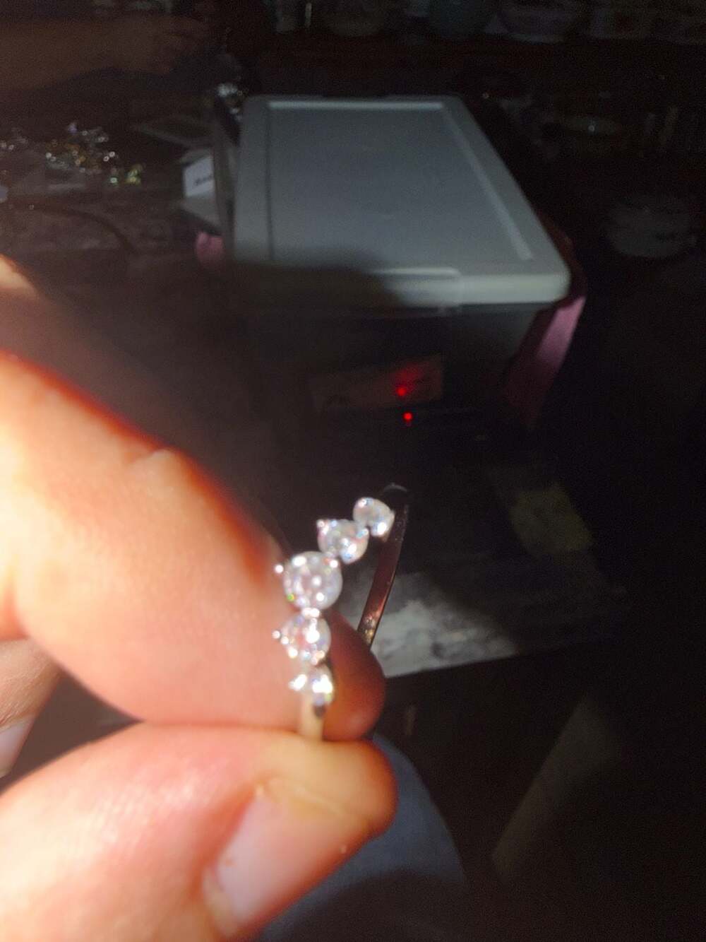 Five Stone Graduated moissanite Curved Band Ring size 9